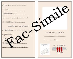 carta d'identità del libro